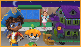 Intro cutscene shoing a float, some blueprints, and a host of loveable noggin characters